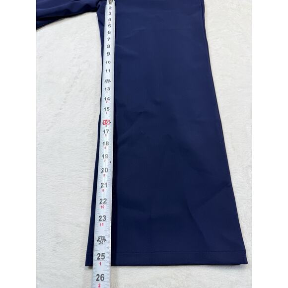 Theory Wide Leg Trousers Navy Blue Flat Front High Waist Modern Prep Women's 10 - Picture 3 of 9